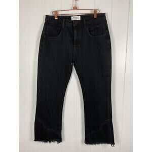 One Teaspoon Kicks Low Waist Kick Flared Denim Jeans - Black Oak Size 28 AU NWT